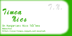 timea nics business card